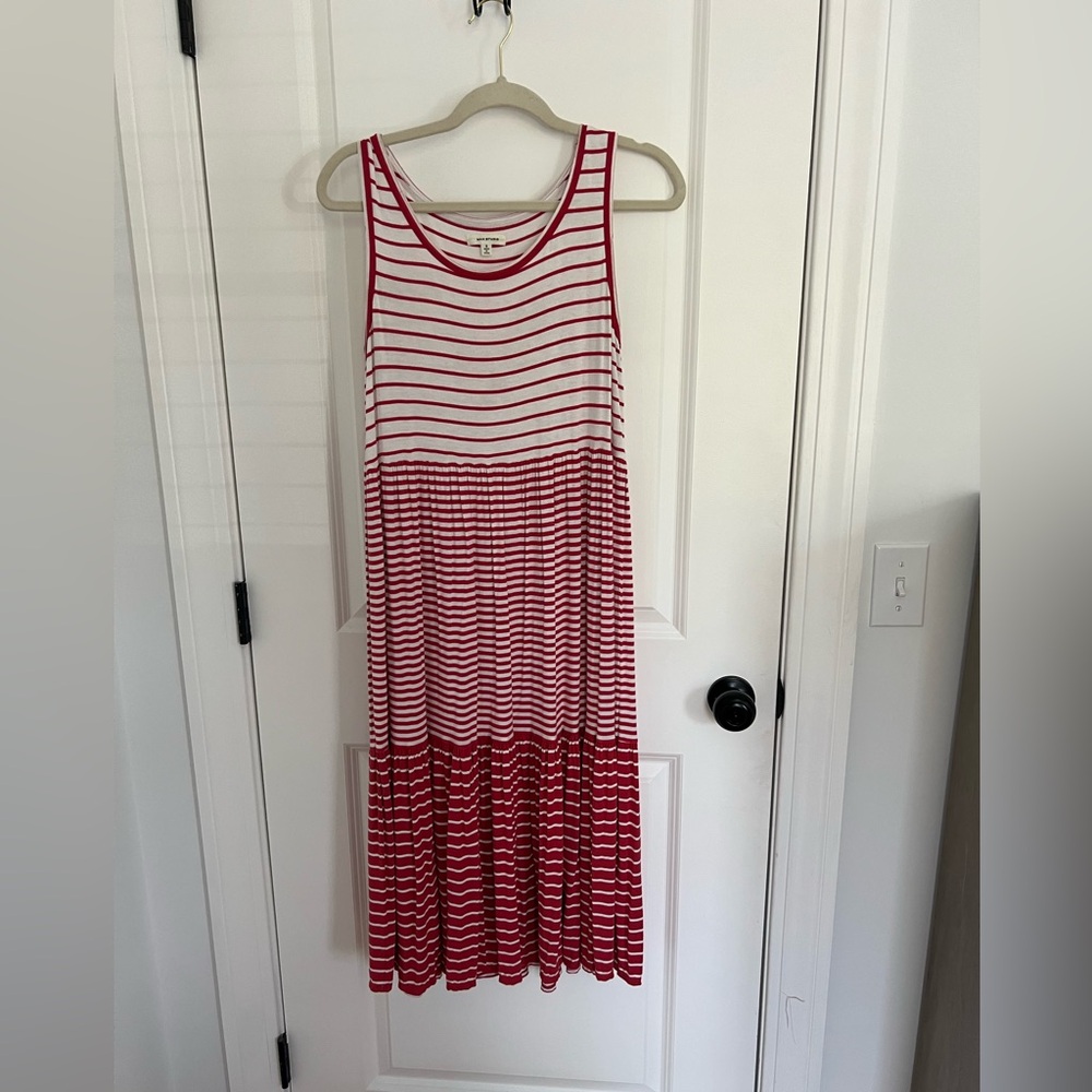 Max Studio orange and White Striped dress
